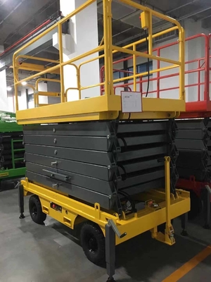 6m Alturas de plataforma Manual de empuje de tijeras semielectricas elevación de 1000Kg Capacidad de carga