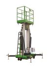 Capacidad de cargamento vertical de aluminio de la elevación del palo doble máximo 10m de la altura de la plataforma 200kg con la plataforma de la extensión
