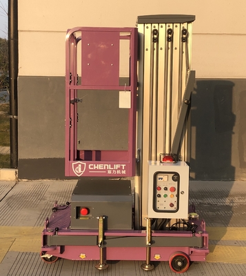 Plataforma de trabajo aéreo de aluminio de 10M (mastro único) Capacidad de carga de 125 kg