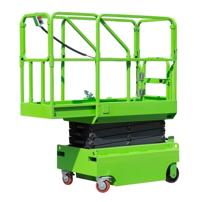 El manual ajustable que empuja mini móvil Scissor la plataforma de trabajo aéreo hidráulica de la elevación 3M 450kg