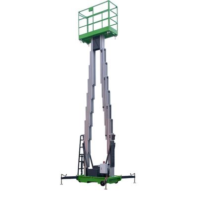 12m Aluminum Aerial Work Platform Double Mast Vertical Lift Loading Capacity 200Kg