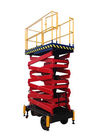manual 500kg del 14m que empuja la plataforma de trabajo aéreo hidráulica roja móvil del elevador de la elevación que se resume