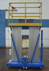Plataforma de trabajo aéreo portátil del palo doble 6 metros que levantan perfil de la aleación de aluminio de la altura