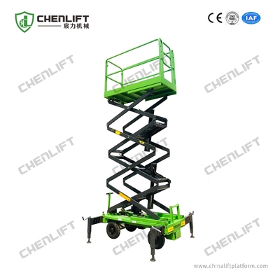 Manual empujando elevador móvil de tijeras altura de trabajo 8 metros 500 kg capacidad de carga plataforma de trabajo aéreo