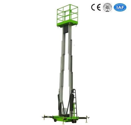 10 metros de la altura de trabajo aéreo de la plataforma del doble del palo de tabla de elevación vertical hidráulica